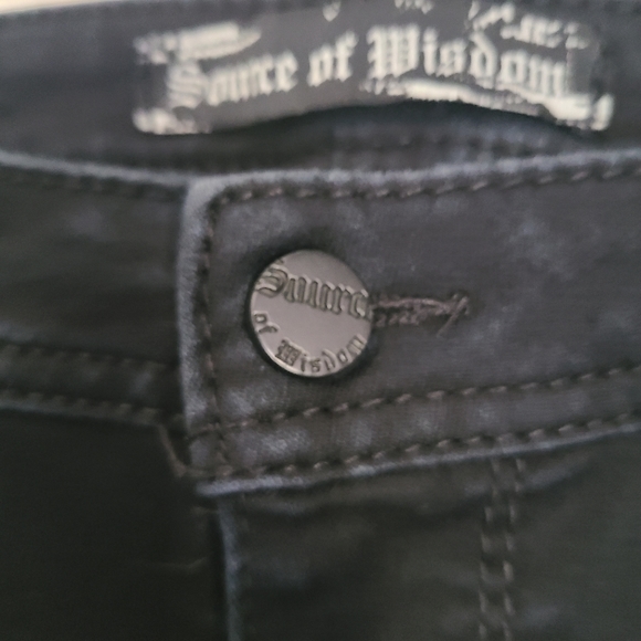 Source Of Wisdom Black London Skinny Denim Jean's Sz 16 - Picture 4 of 9